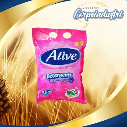 JABON EN POLVO ALIVE ROSADO 24 UND 500GR