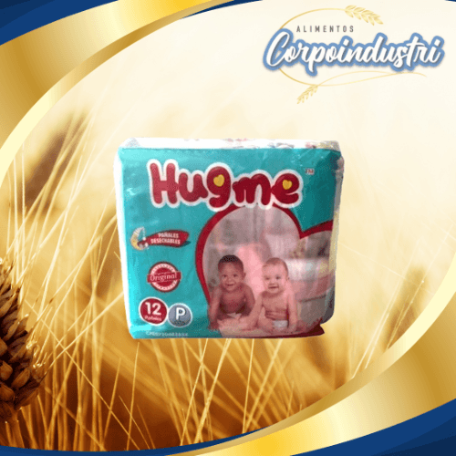 PAÑALES HUGME TALLA P 20 PAQ 12 UND