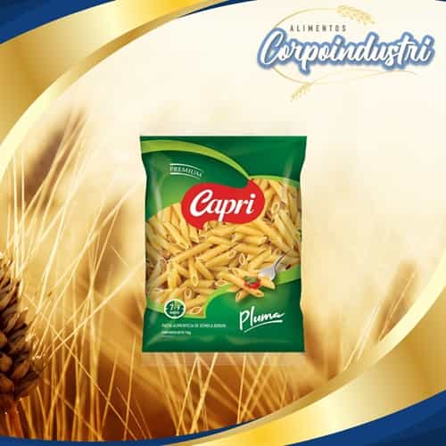 PASTA CORTA CAPRI PLUMA PREM 12 UND 1KG - Viveres en Corpoindustri