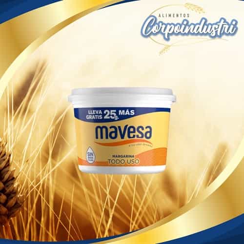 MANTEQUILLA MAVESA 12 UND 500GR - Viveres en Corpoindustri