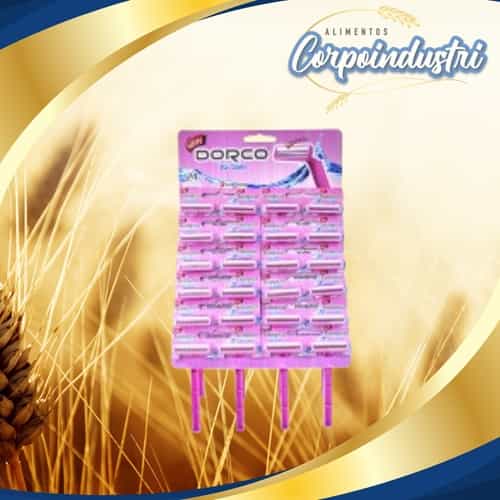 AFEITADORA DORCO ROSADA 1 BLISTER 24 UND - Perfumeria en Corpoindustri