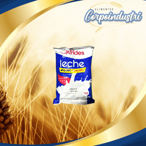 LECHE EN POLVO LOS ANDES 24 UND 200GR - Viveres en Corpoindustri
